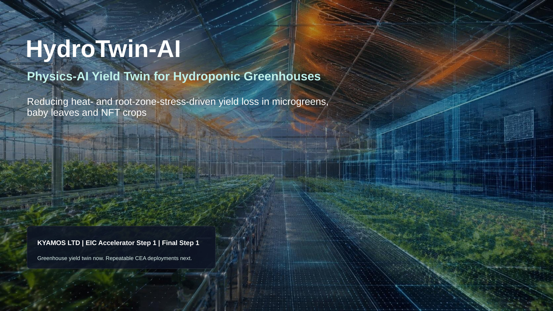 Cover of the HydroTwin-AI pitch deck